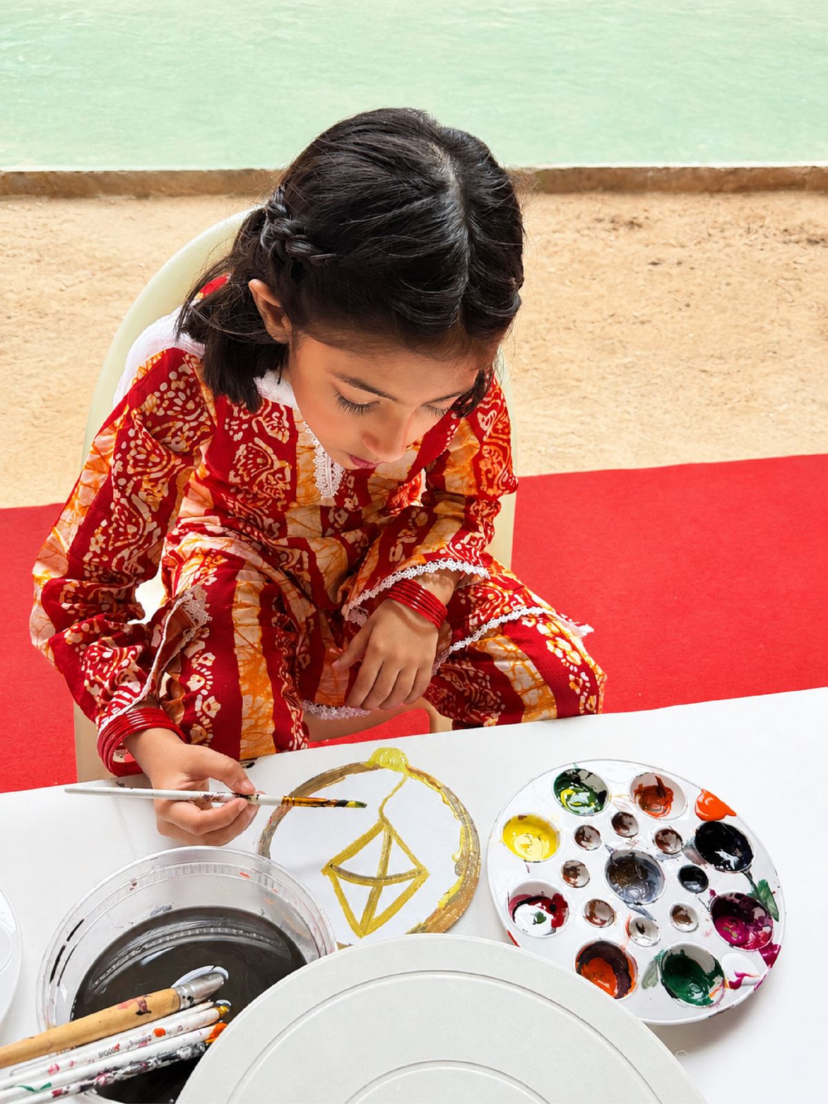 A moment from the Boishakh Festival workshop